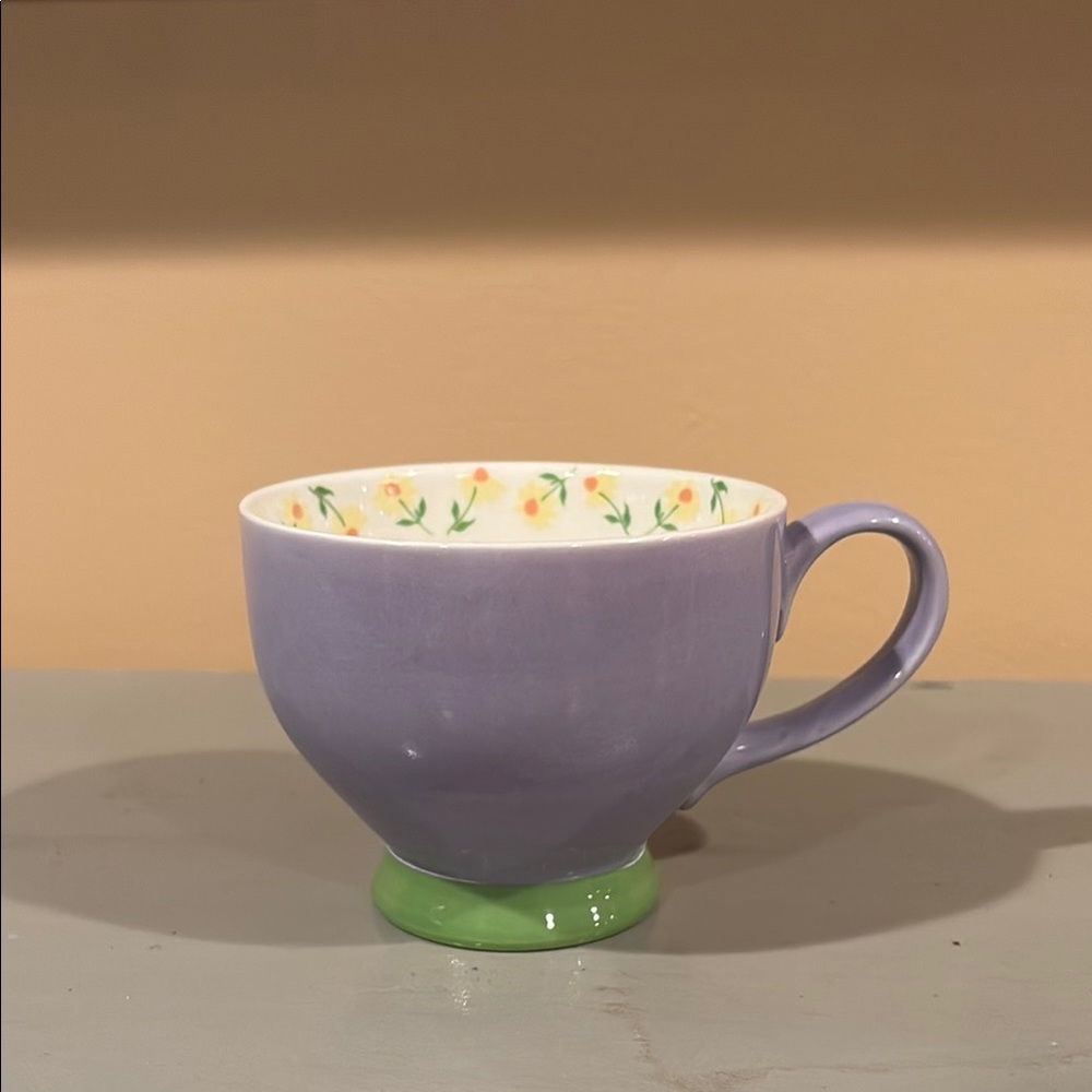 DavidsTea Purple Floral Mug